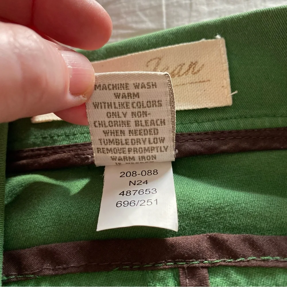 London Jean Chino Stretch Green Cropped Jean Jacket Size S - Picture 5 of 9